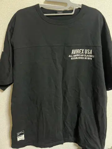 AVIREX 벨 USA 빅 로고 반팔 헤비웨이트 코튼 T셔츠