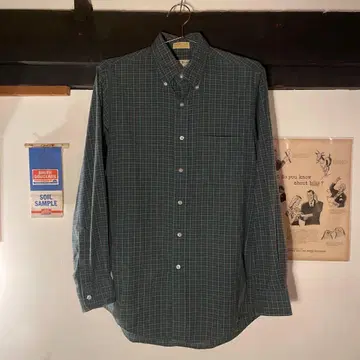 80s 90s LLBEAN 엘엘빈 체크 버튼 다운 긴팔 셔츠