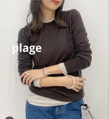 plage 다크 브라운 긴팔 니트