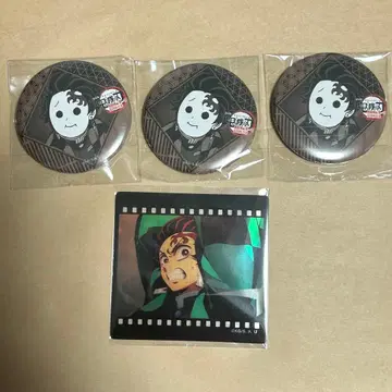 귀멸의 칼날 다이닝 탄지로 캔뱃지 행운 복권 필름풍 카드 무한성