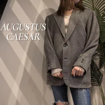 AUGUSTUS CAESAR 헤링본 테일러드 자켓 남성용 A6