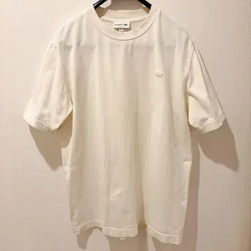LACOSTE 클래식 핏 티셔츠 US M 아이보리