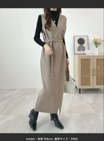 벨트 포함 롱 원피스 Futier land