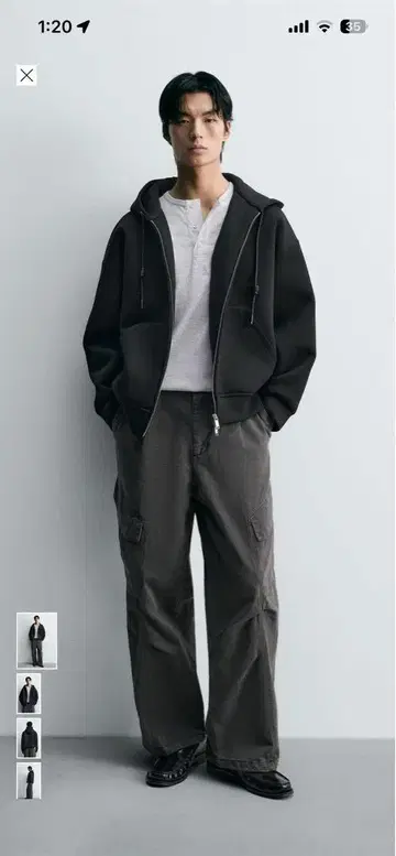 zara 네오프렌 이펙트 후드 부착 맨투맨 후드티