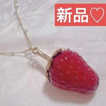 로즈 티아라 새상품 대형 딸기 롱 목걸이 베이비 앰프리