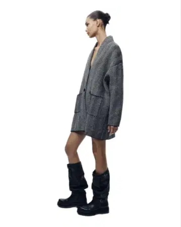 ZARA 미사용 새상품 헤링본 패턴 울 혼방 자켓