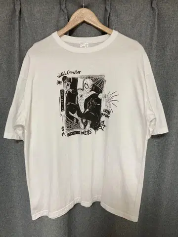 마블 스파이더맨 T셔츠 잉크 프린트 빅 실루엣