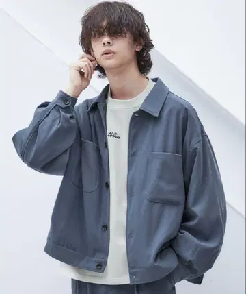 루즈 오버 사이즈 드레이프 CPO 블루종