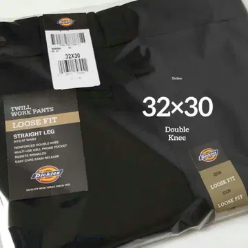 32 x 30 [ 새상품 미사용 ] 디키즈 더블니 85283 BLACK