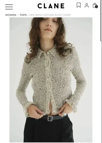 CLANE MIX MESH GATHER SHIRT 완판템
