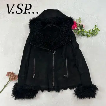 J243 L VSP 무스탕 코트 블랙 여성용