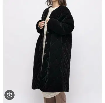 ciaopanic 벨로아 퀼팅 코트 블랙