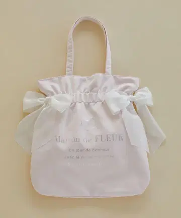 Maison de FLEUR 더블 리본 토트백 핑크