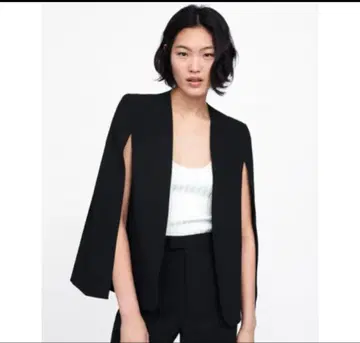 ZARA 새상품 노카라 케이프 자켓 블랙 XS
