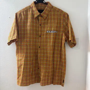 RUSTY 반팔 셔츠 XL 오렌지 체크