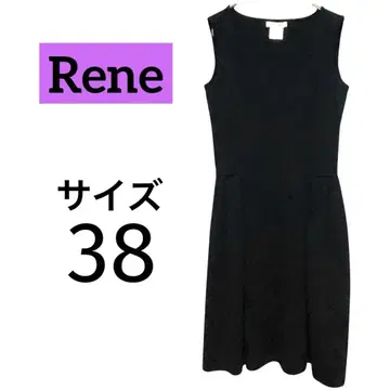 Rene 루네 슬리브리스 플레어 원피스 블랙 38 사이즈 /415