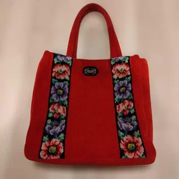 [Feiler] 플라워 자수 핸드백 빨간색