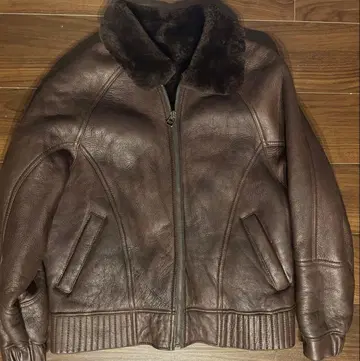 무스탕 자켓 가죽 시어스킨 옷깃 보아 플라이트 자켓 90s