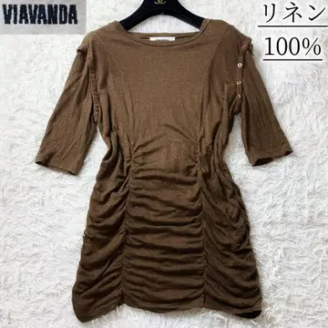 2 새상품급 비아반다 VIAVANDA 2way 린넨 100% 상의