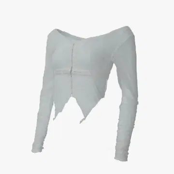 THEREDTHREAD S split lace tops white