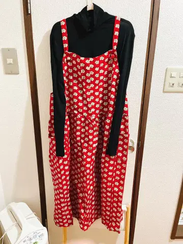기모노 리메이크 원피스 빨간색 꽃무늬