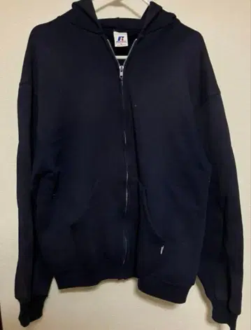 90s 멕시코제 RUSSELL 러셀 무지 지퍼 후드티