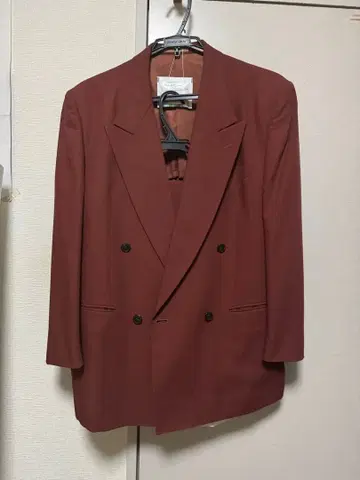 빈티지 70s 80s 더블 셋업 브라운 성인식