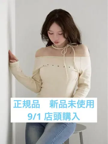 andmary Mary logo choker tops ivory
