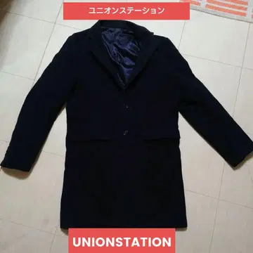 네이비 버튼 체스터 코트 유니온 스테이션