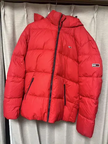 TOMMY JEANS 후드 부착 다운 자켓 XL 레드