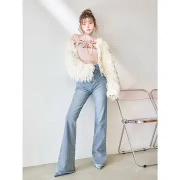 D.C. 플레어 데님 팬츠 라이트 블루