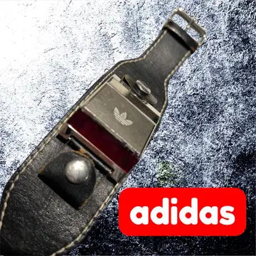 adidas 가죽 시계 실버/블랙