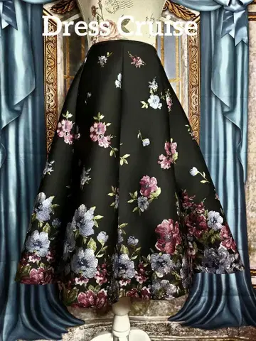 프리 [ 새상품 수입 셀렉 ] 화려한 박 프린트 플레어 본딩 스커트