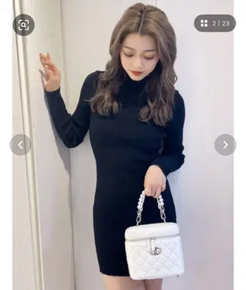 제이다 보틀넥 리브 니트 원피스 zozo 한정판