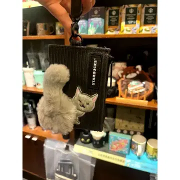 대만 스타벅스 STARBUCKS 그레이 고양이 모티브 카드 케이스