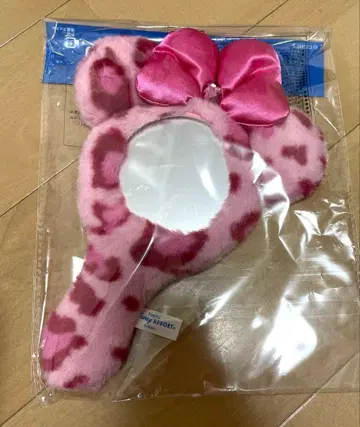 디즈니 미니 레오파드 무늬 거울 볼체인 포함 레오파드