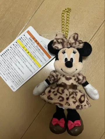 디즈니 미니 레오파드 무늬 봉제 인형 참 브라운