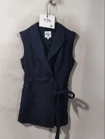 네이비 더블 브레스트 베스트