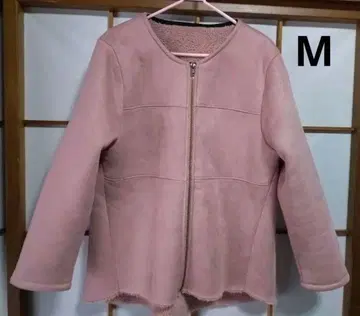 핑크 M 사이즈 무스탕 코트 아우터