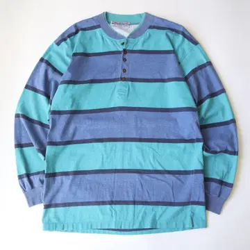 90s USA 멀티 보더 롱 T 헨리넥 미국 빈티지 의류 M