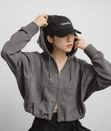 프론트 ZIP 숏 후디