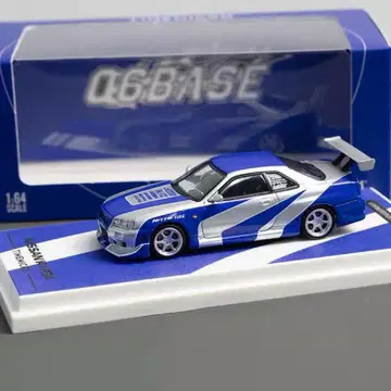 1/64 TIMEMICRO 닛산 스카이라인 GTR R34 파랑/실버