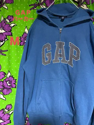 [인기 색상] Gap 지퍼 후드티 블루 사이즈 M 빅 로고