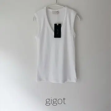 gigot 심플 V넥 슬리브리스 상의 T셔츠