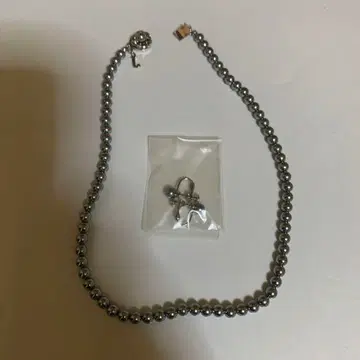 그레이 진주 목걸이 귀걸이 포함