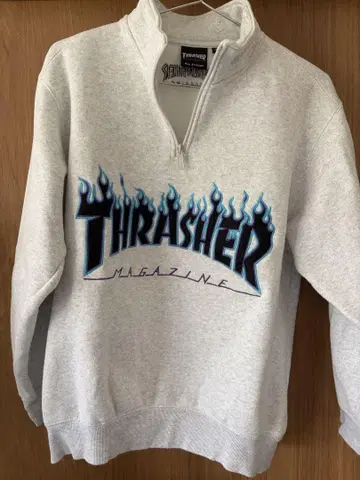 THRASHER 하프 지퍼 맨투맨 그레이