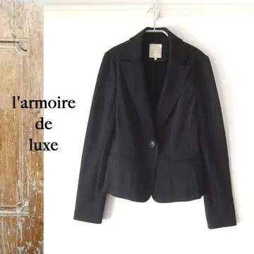 새상품급 l'armoire de luxe 레이스 부착 테일러드 자켓 블랙