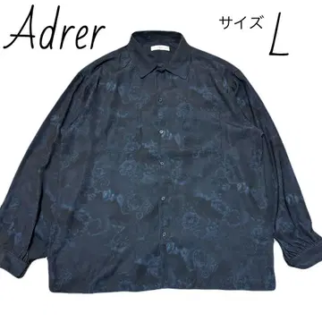 아들러 Adrer 꽃무늬 긴팔 셔츠 사이즈 L 블랙 나일론