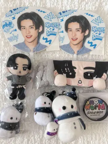 Snow Man 메구로 렌 굿즈 스노우 칠 헤어밴드 러버 밴드 묶음 판매