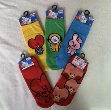 BT21 양말 삭스 5종 TATA CHIMMY COOCKY 미사용 새상품